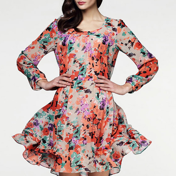 印花连衣裙加工