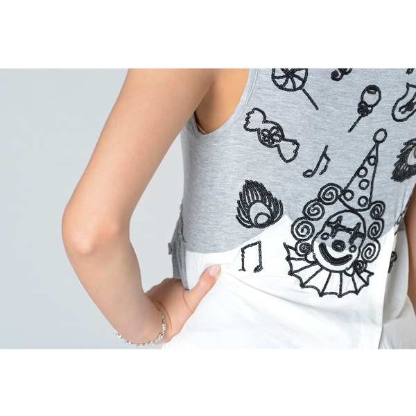 SY009针织车珠片背心细节图