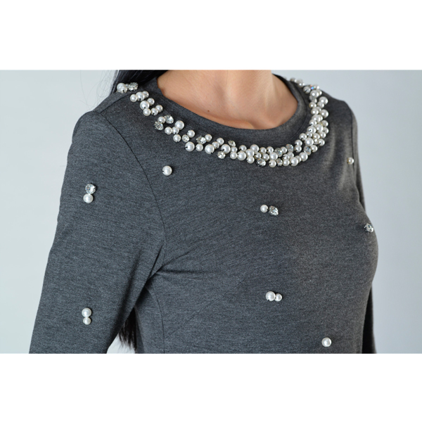 SY011针织长袖订珠上衣细节图 SY011针织长袖订珠上衣细节图