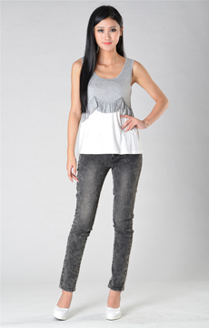 SY009针织车珠片背心服装加工