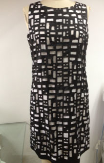 T005-1丝棉撞网格连衣裙服装加工